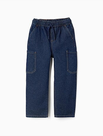 Jean baggy cargo avec cordon de serrage