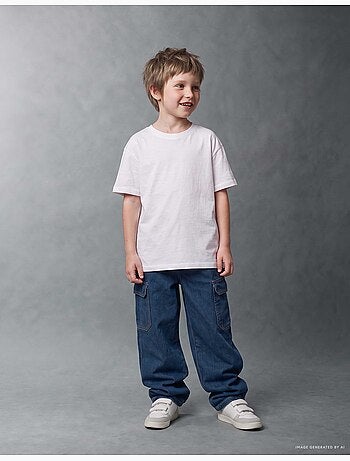 Jean baggy cargo avec cordon de serrage