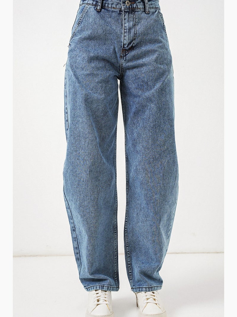 Jean baggy taille haute bdart Bleu saphir - Kiabi