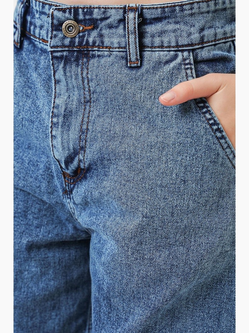 Jean baggy taille haute bdart Bleu saphir - Kiabi