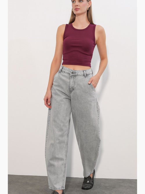 Jean baggy taille haute bdart - Kiabi Jean baggy taille haute bdart - Kiabi