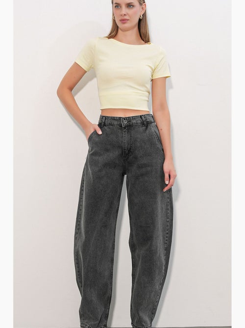 Jean baggy taille haute bdart - Kiabi Jean baggy taille haute bdart - Kiabi