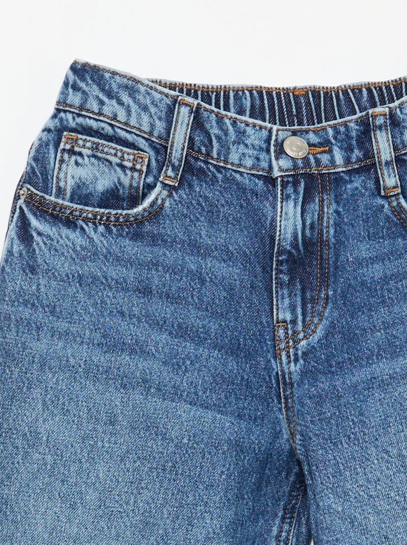 Jean baggy uni 5 poches Bleu - Kiabi