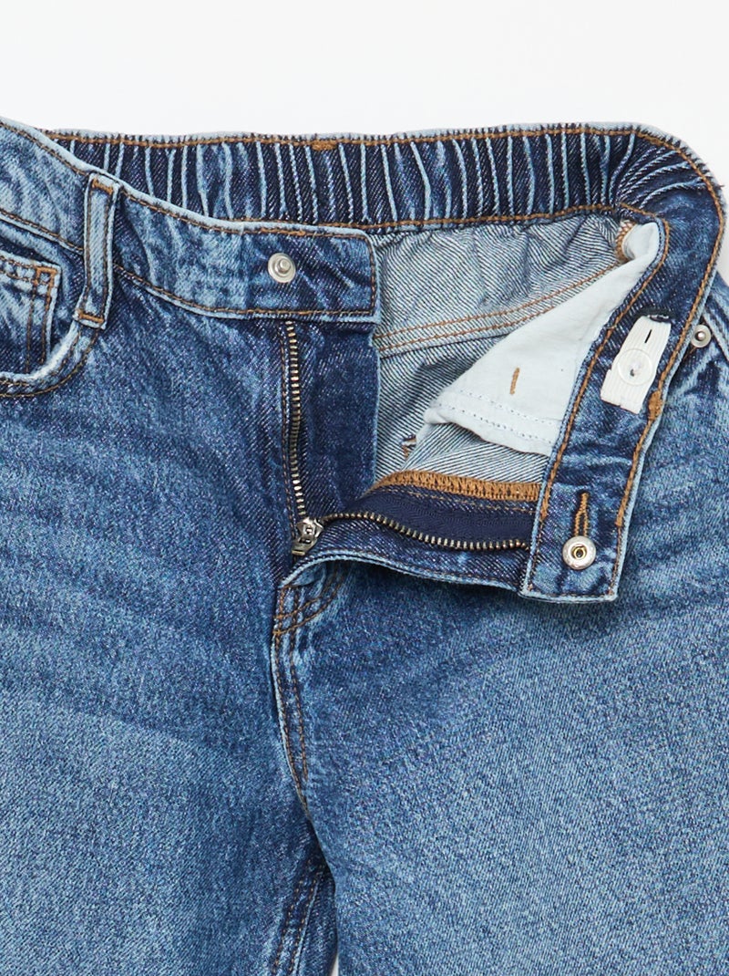 Jean baggy uni 5 poches Bleu - Kiabi