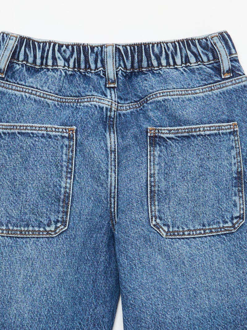 Jean baggy uni 5 poches Bleu - Kiabi