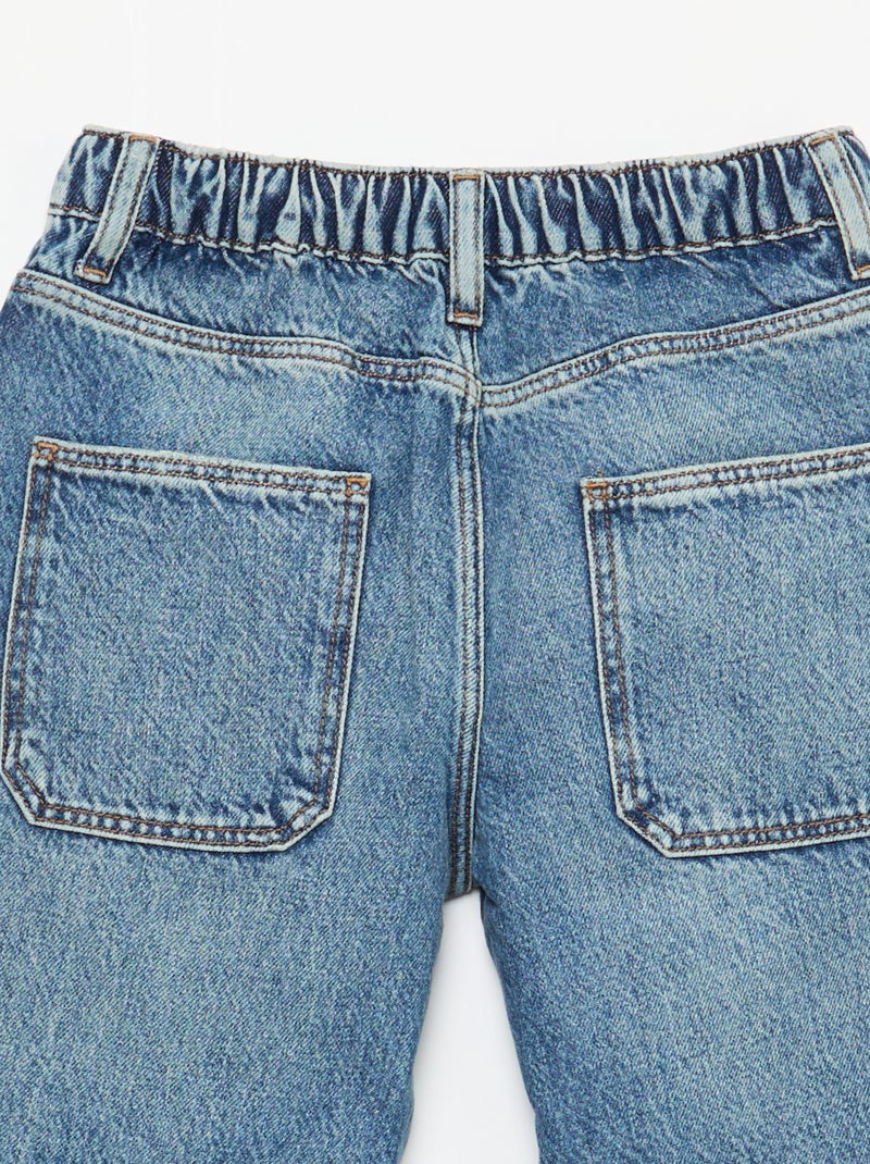 Jean baggy uni 5 poches Bleu - Kiabi