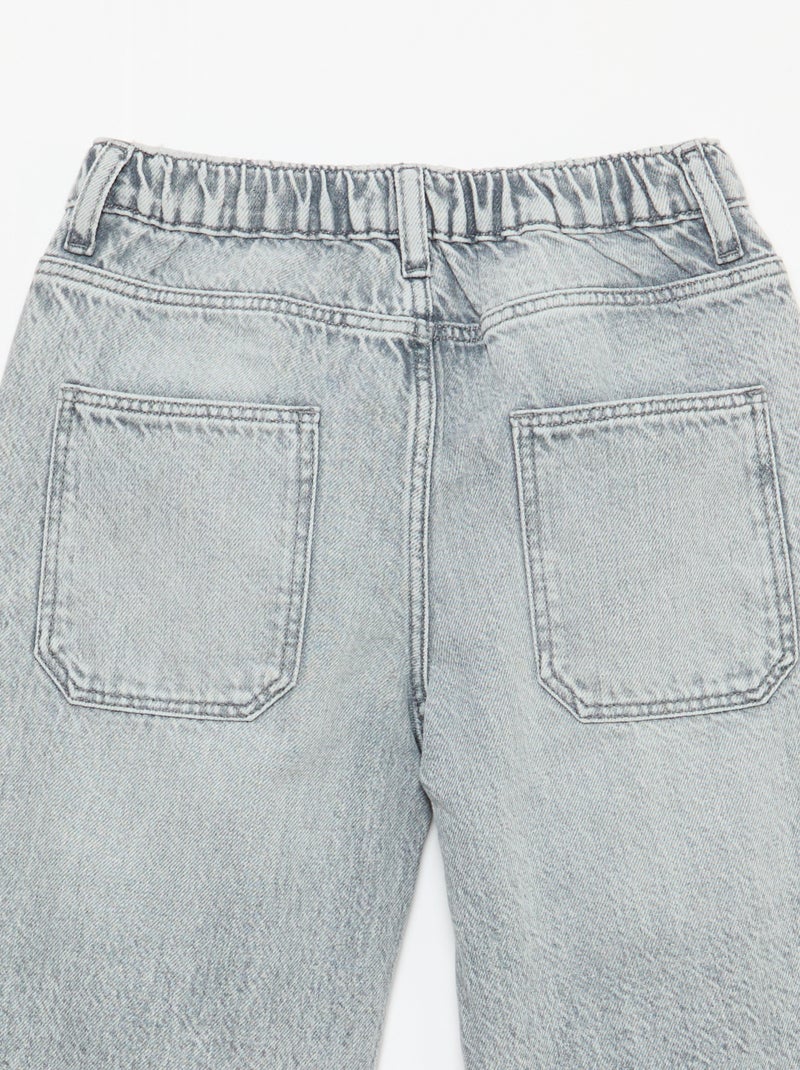 Jean baggy uni 5 poches Gris - Kiabi