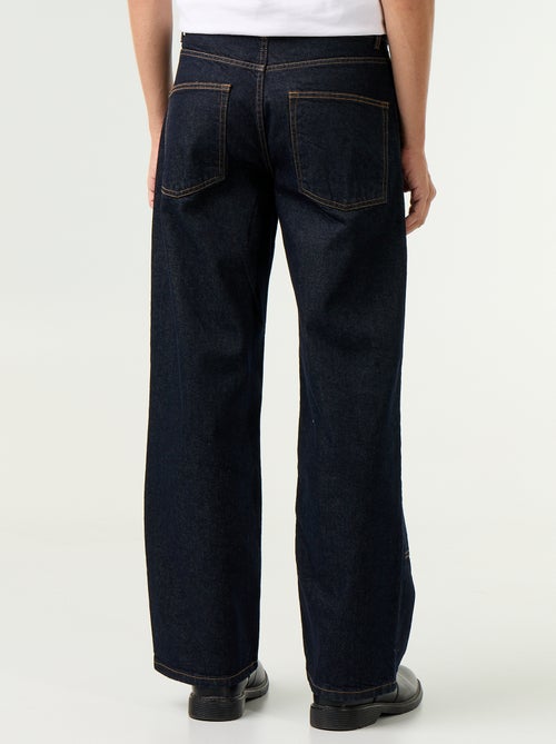 Jean baggy uni avec empiècements fantaisies - Kiabi