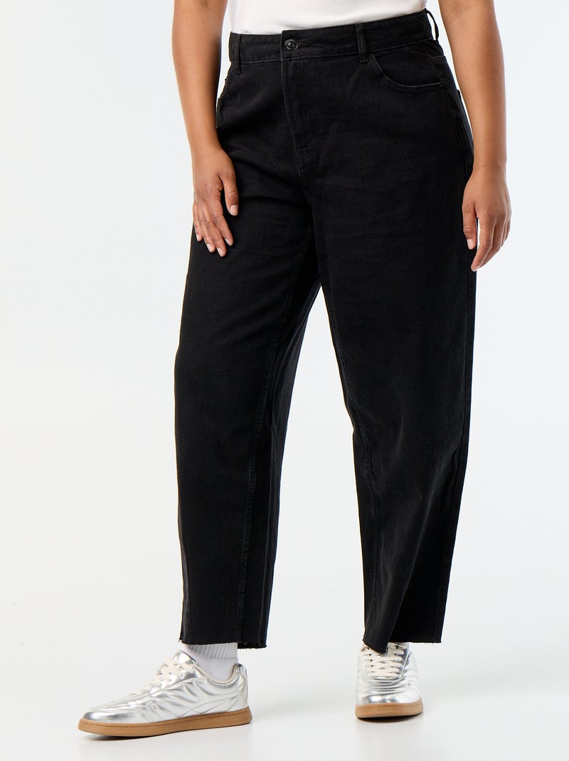 Jean barrel à 5 poches Gris - Kiabi