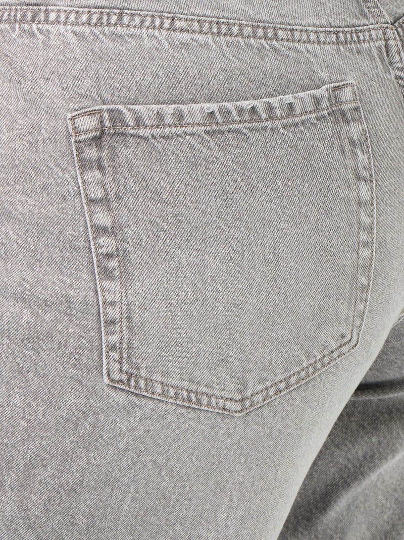 Jean barrel à 5 poches Gris - Kiabi