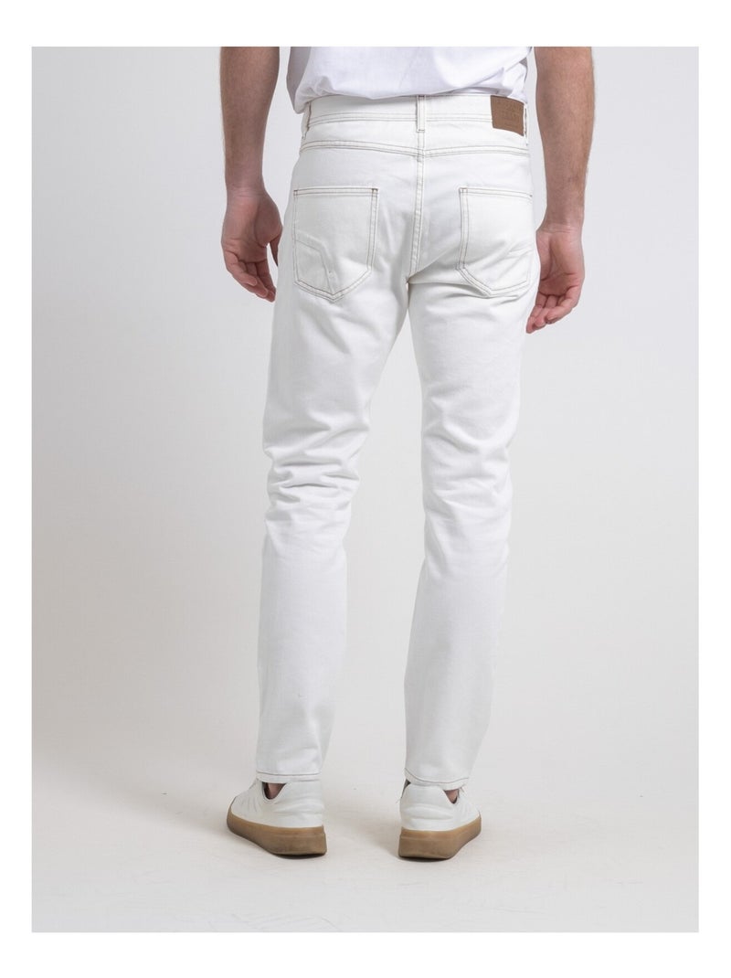Jean blanc coupe droite siska Blanc - Kiabi