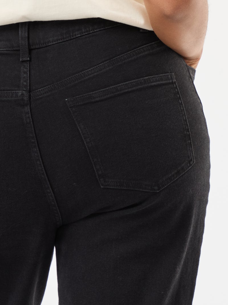 Jean bootcut avec bords à cru Noir - Kiabi