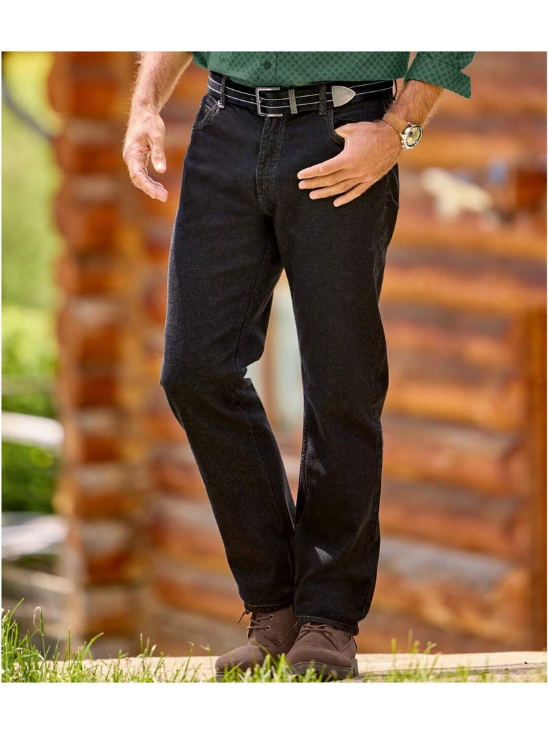 Jean Coupe Droite Taille Semi-Elastiquée   - ATLAS FOR MEN Noir - Kiabi
