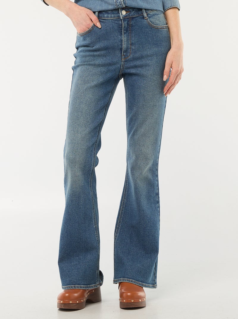 Jean coupe flare/bootcut à taille haute Bleu - Kiabi
