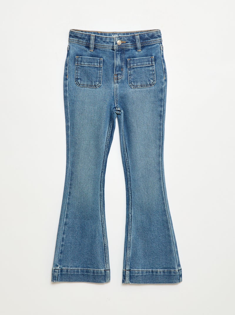 Jean coupe flare/bootcut avec poches plaquées Bleu - Kiabi