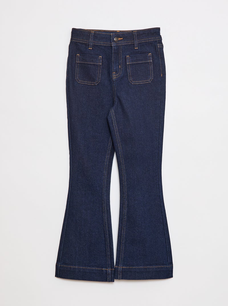 Jean coupe flare/bootcut avec poches plaquées Bleu - Kiabi