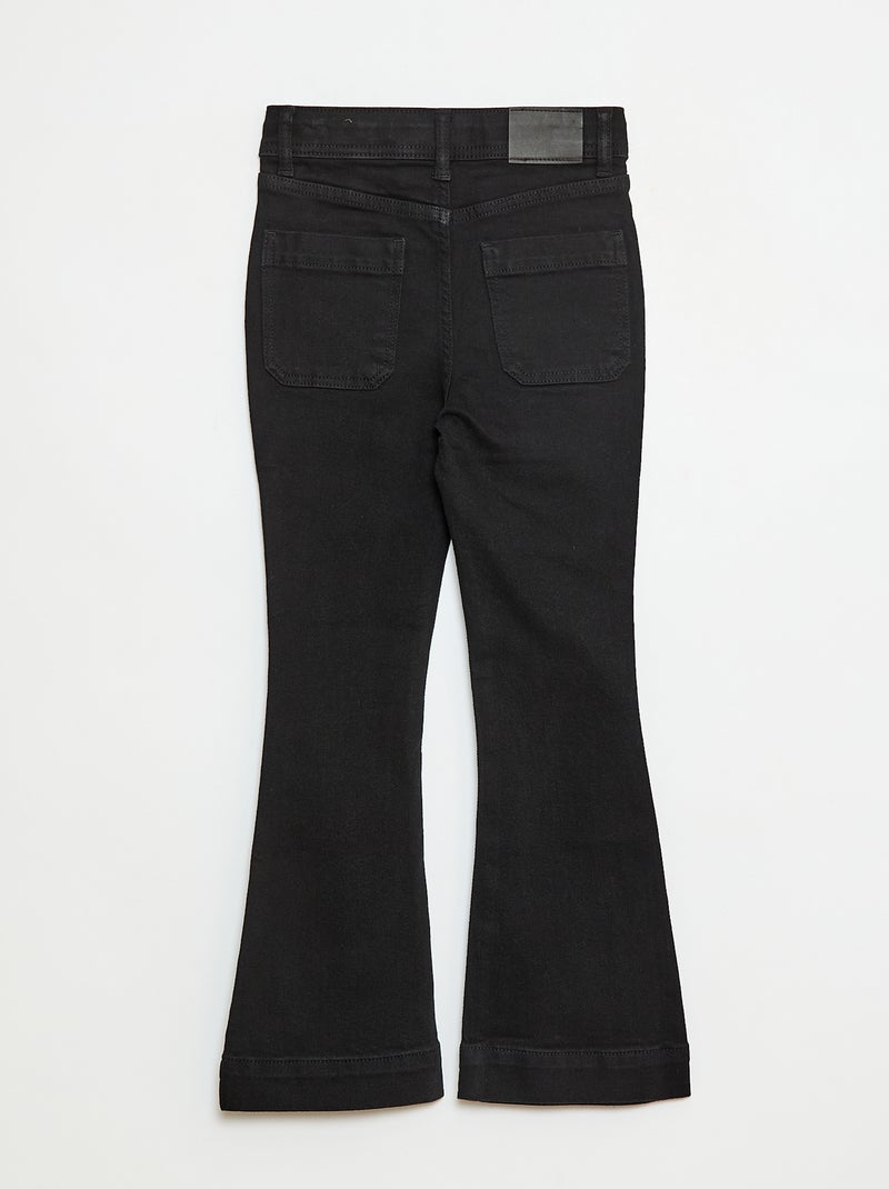 Jean coupe flare/bootcut avec poches plaquées Noir - Kiabi
