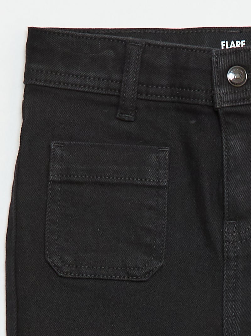 Jean coupe flare/bootcut avec poches plaquées Noir - Kiabi