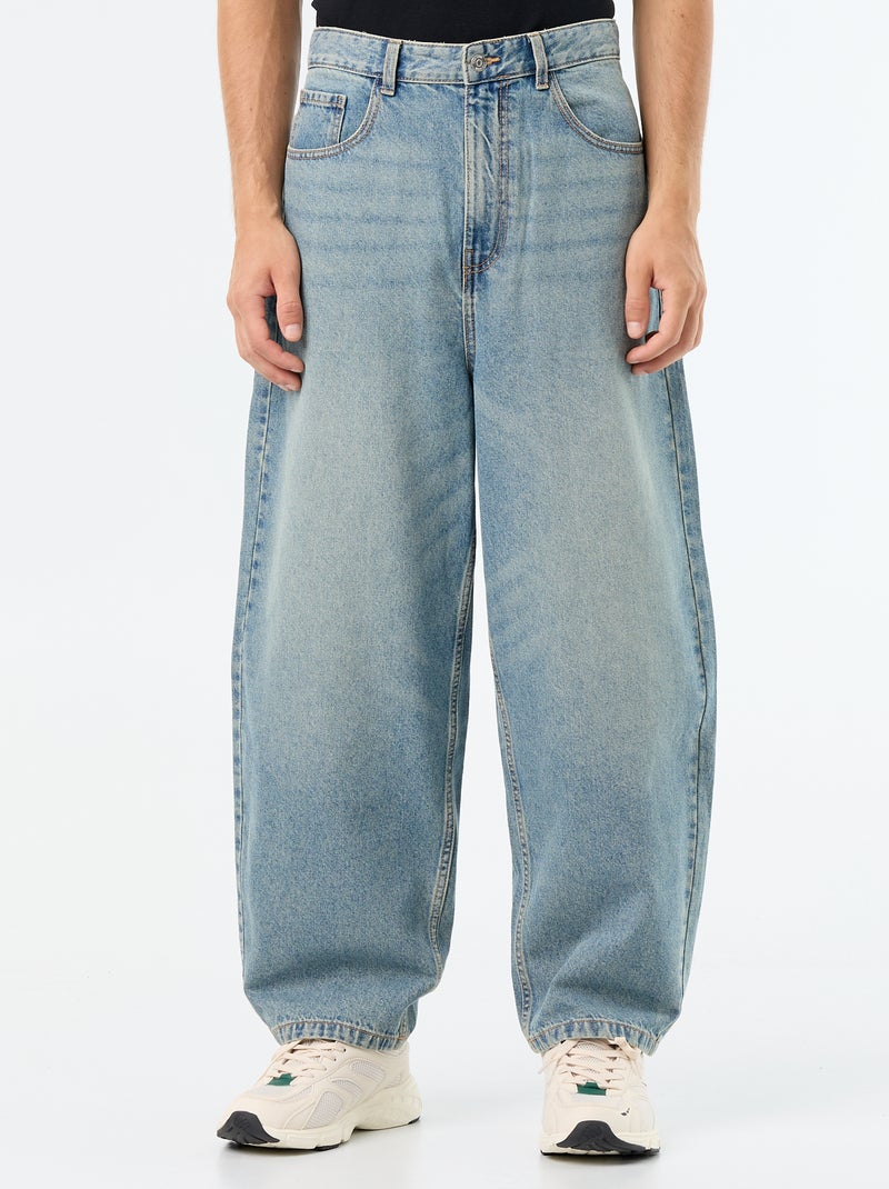Jean coupe large 5 poches Bleu - Kiabi