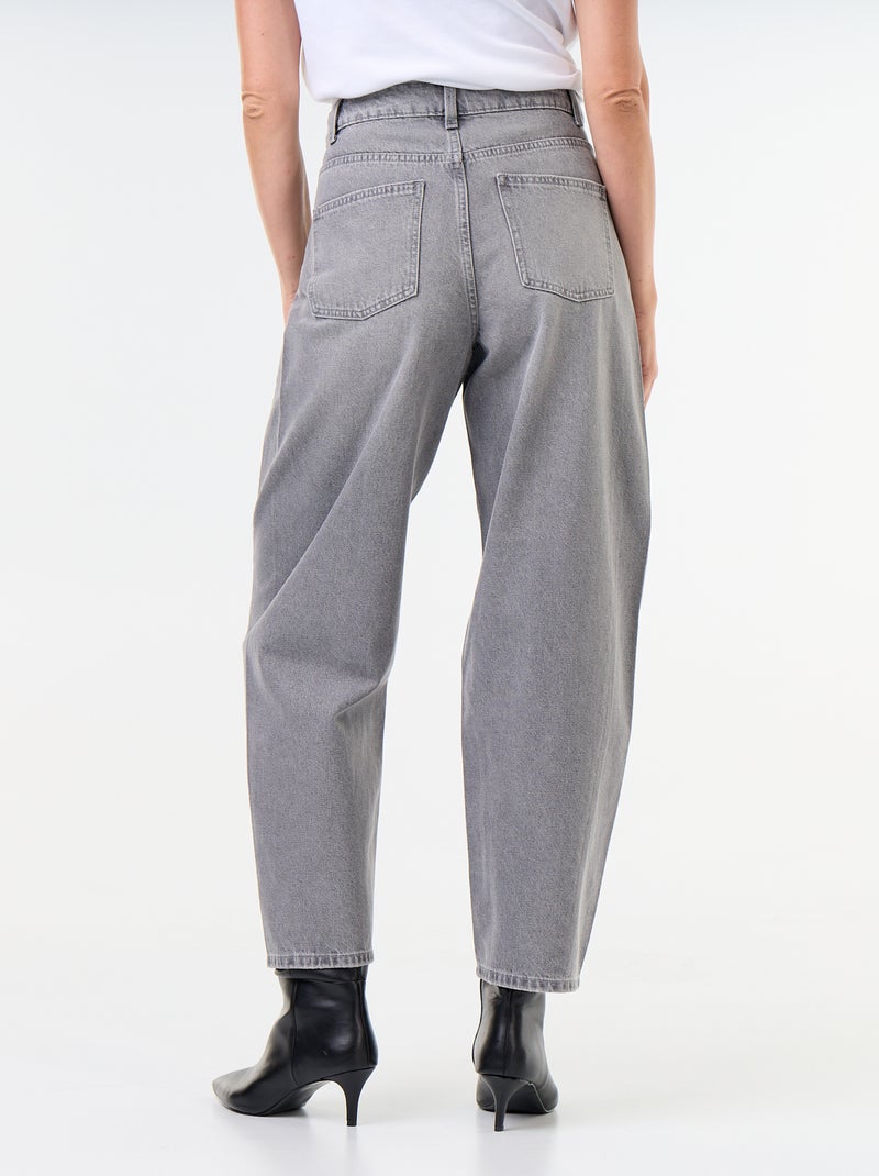 Jean coupe large avec clous fantaisies Gris - Kiabi