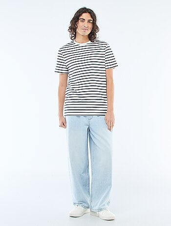 Jean coupe large avec taille élastiquée