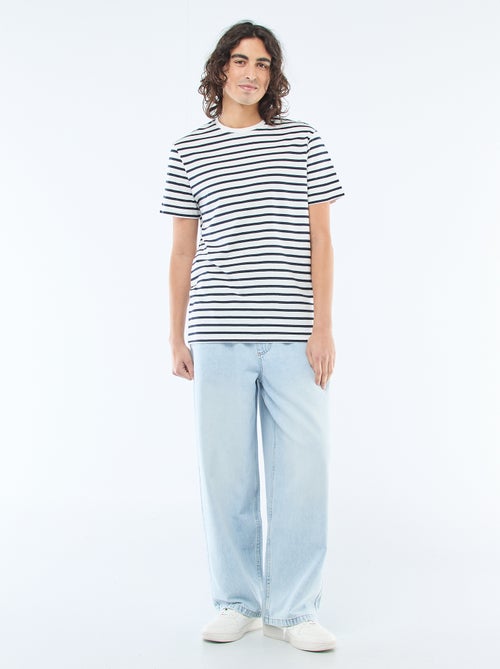 Jean coupe large avec taille élastiquée - Kiabi