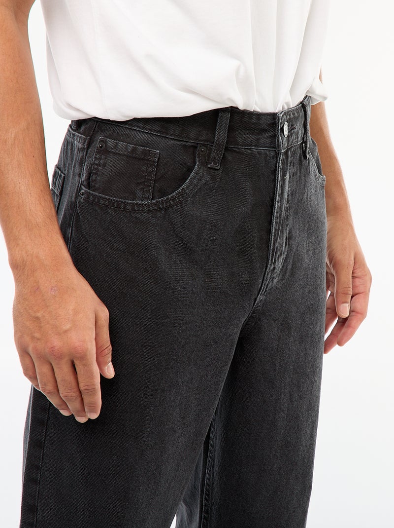 Jean coupe large / wide leg 5 poches Gris - Kiabi