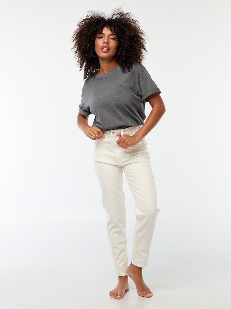Jean coupe mom - L28 Blanc - Kiabi
