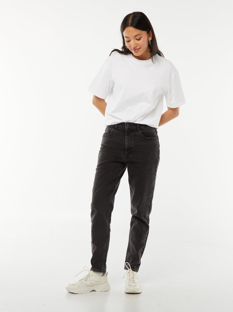 Jean coupe mom - L28 Noir - Kiabi