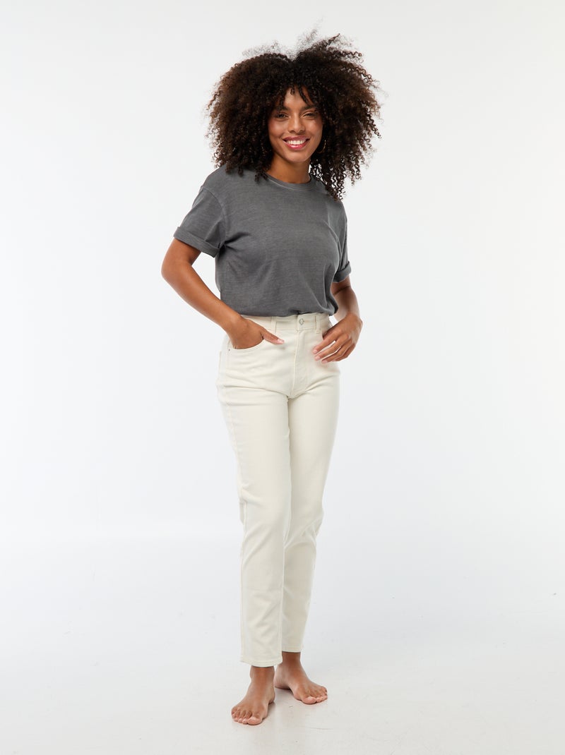 Jean coupe mom - L30 Blanc - Kiabi