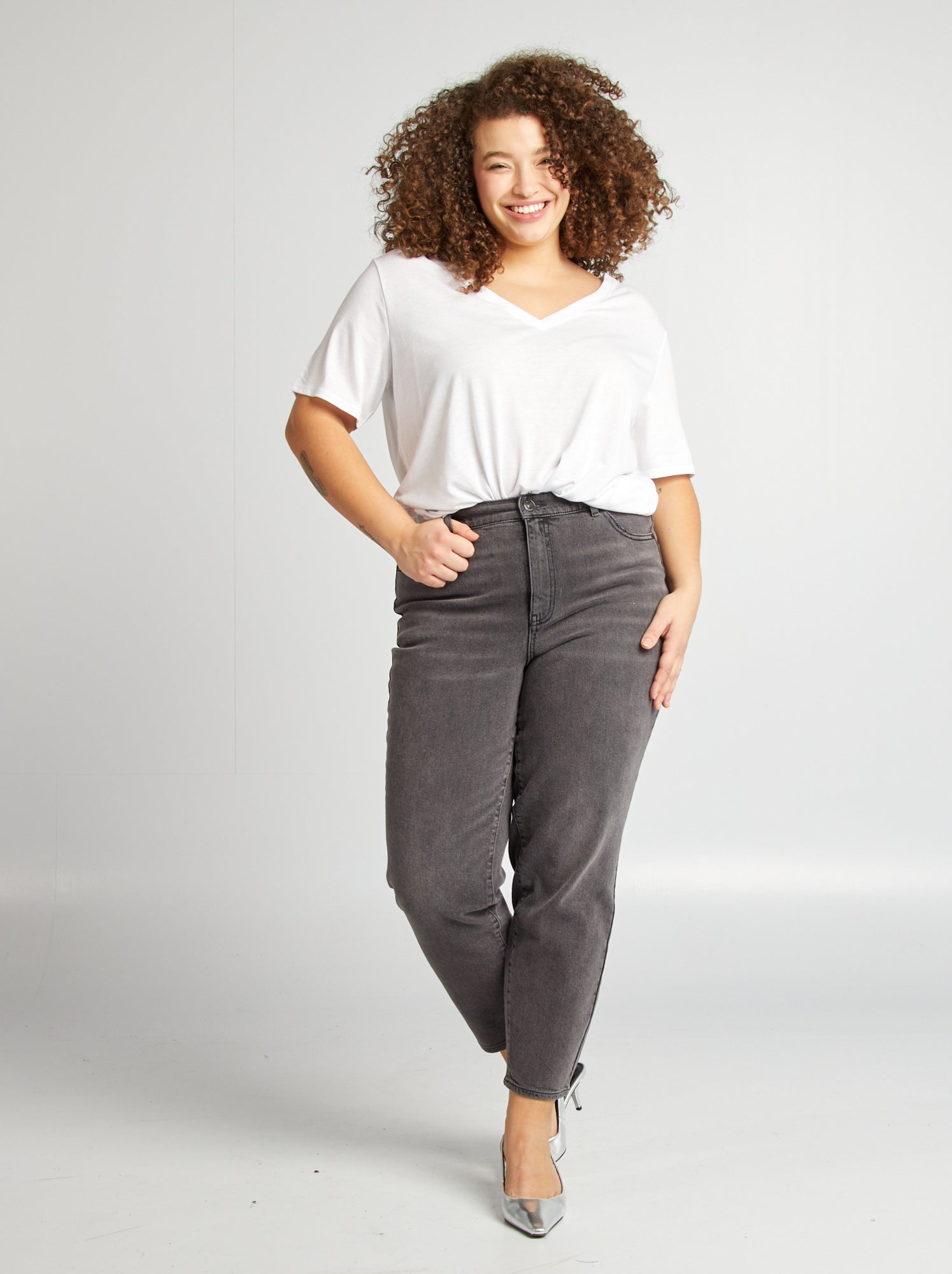 Jean Mom Bizzbee Taille Haute Bleu Clair - Taille 36, Excellent état