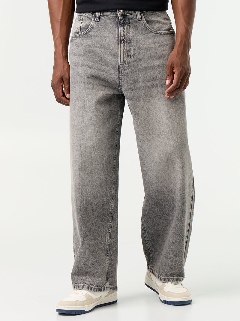 Jean coupe super baggy Gris - Kiabi