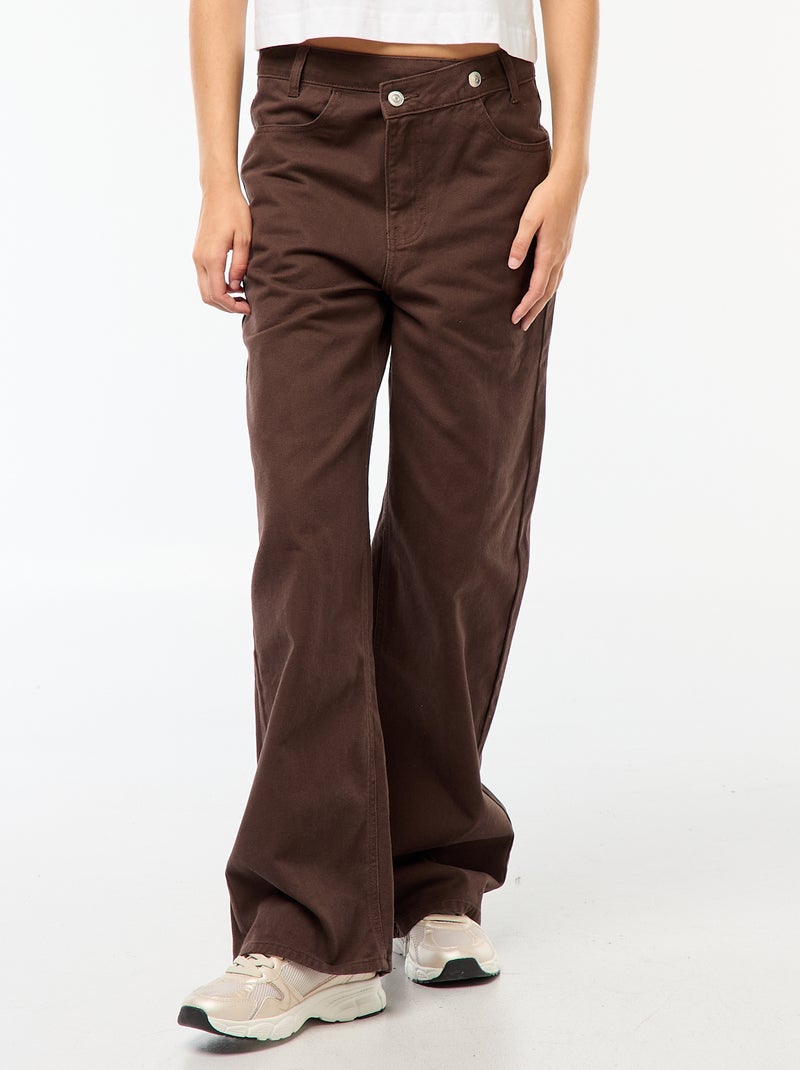 Jean croisé à la taille Marron - Kiabi