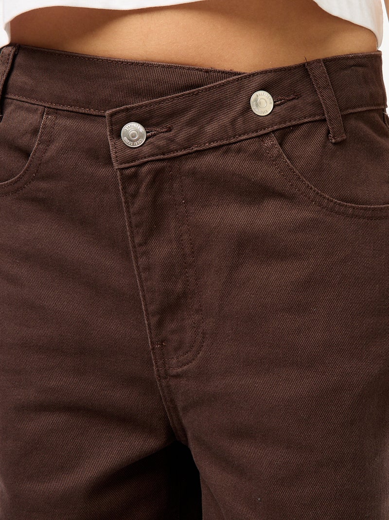 Jean croisé à la taille Marron - Kiabi