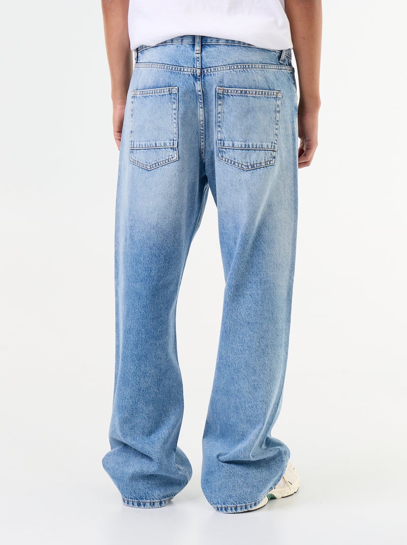 Jean denim coupe large 5 poches Bleu - Kiabi