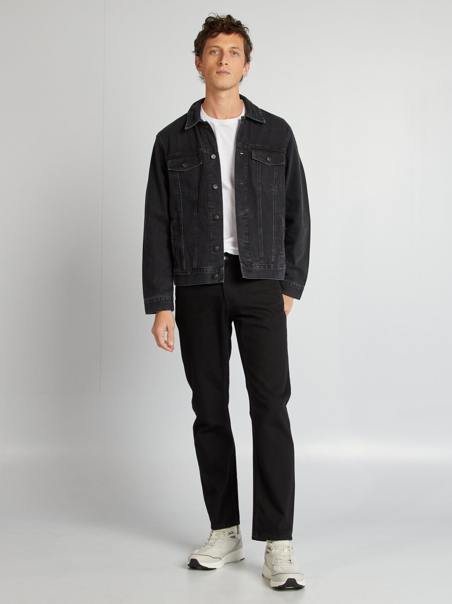 Jean regular homme Jean regular pas cher noir Kiabi