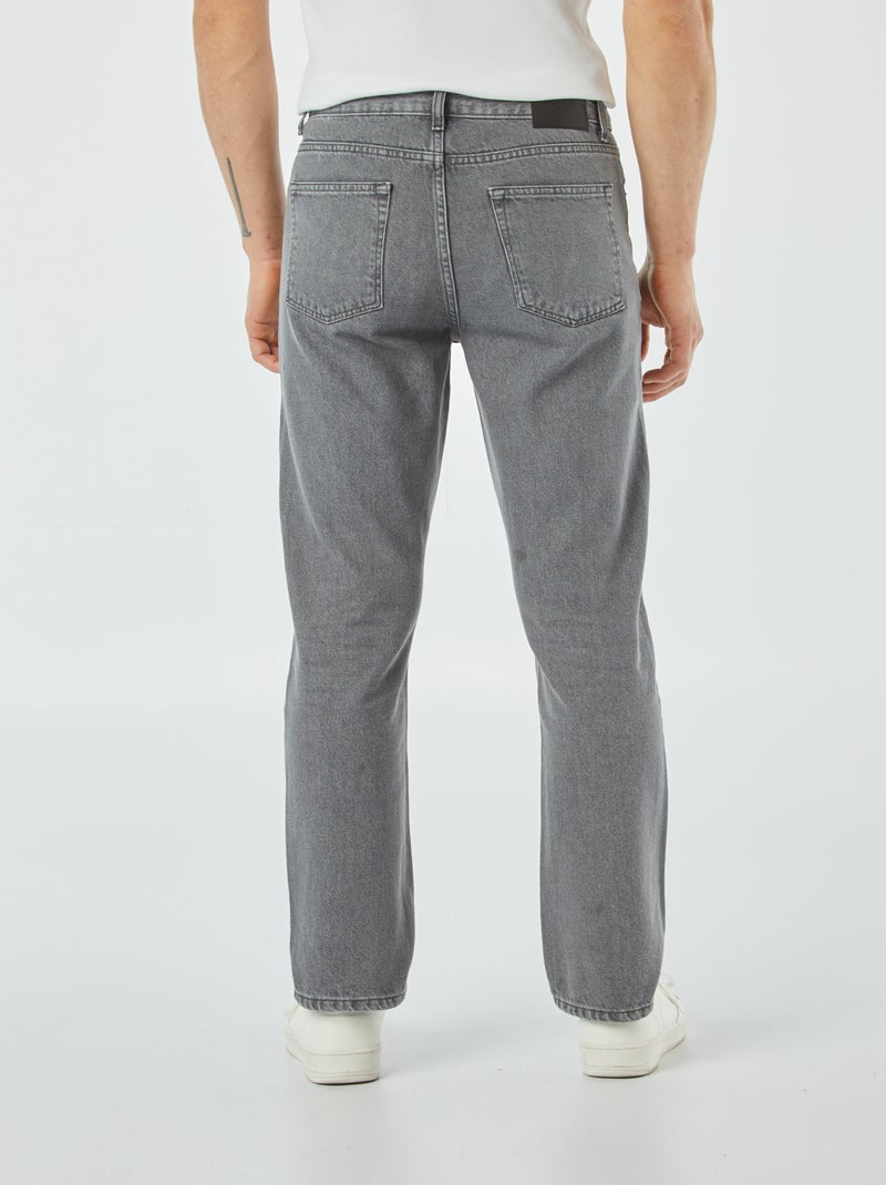Jean droit à 5 poches - L30 Gris - Kiabi