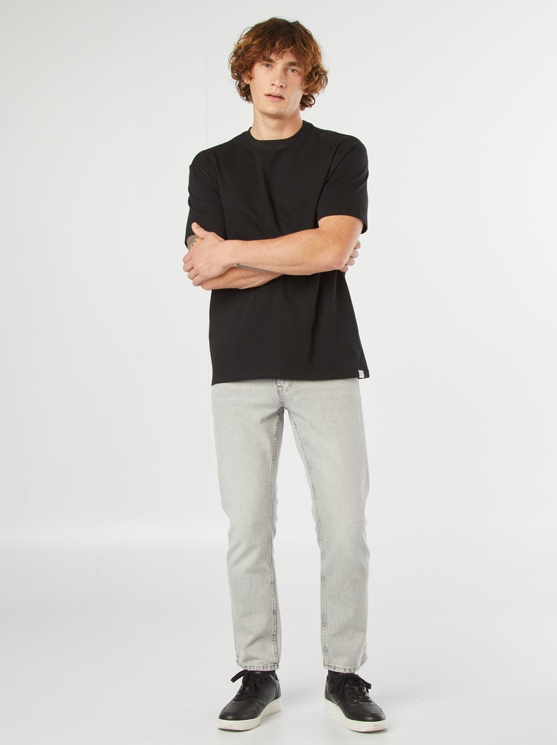 Jean droit à 5 poches - L30 Gris clair - Kiabi