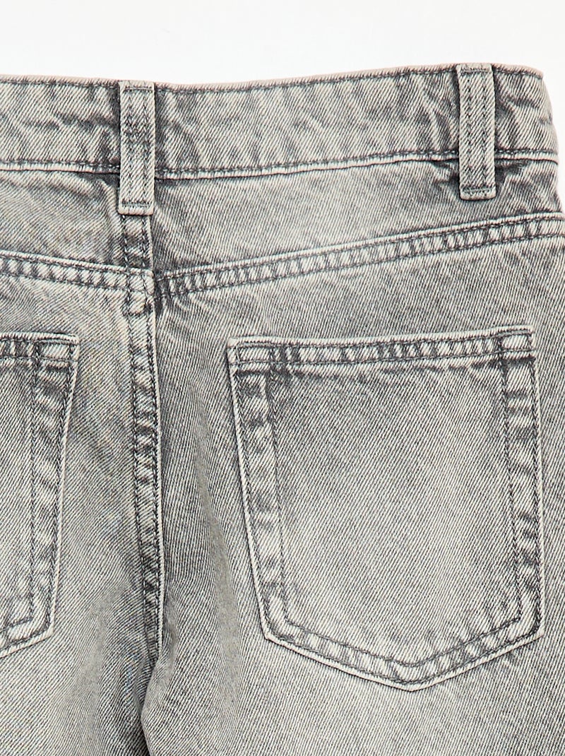 Jean droit à 5 poches Gris - Kiabi