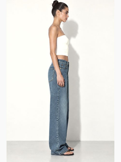 Jean droit à jambe large en denim hiccup - Kiabi