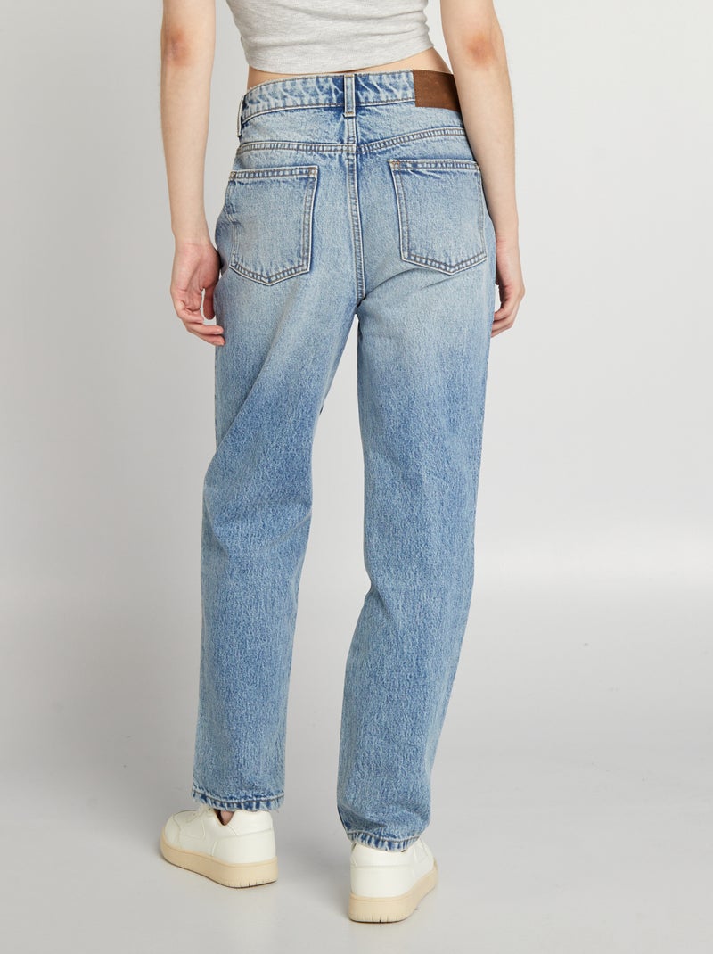 Jean droit à taille haute Bleu - Kiabi