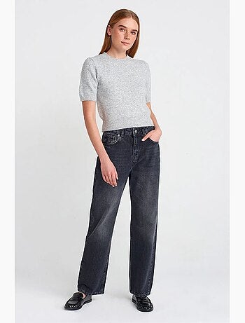 Jean droit en coton à taille haute dilvin