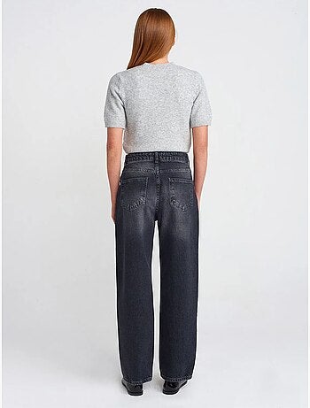 Jean droit en coton à taille haute dilvin
