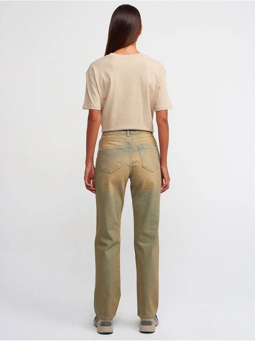 Jean droit en denim de coton à taille mi-haute dilvin - Kiabi Jean droit en denim de coton à taille mi-haute dilvin - Kiabi