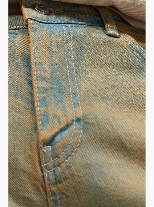 Jean droit en denim de coton à taille mi-haute dilvin - Kiabi Jean droit en denim de coton à taille mi-haute dilvin - Kiabi