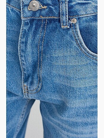 Jean droit en denim de coton, taille haute dilvin