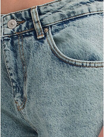 Jean droit en denim de coton, taille moyenne dilvin