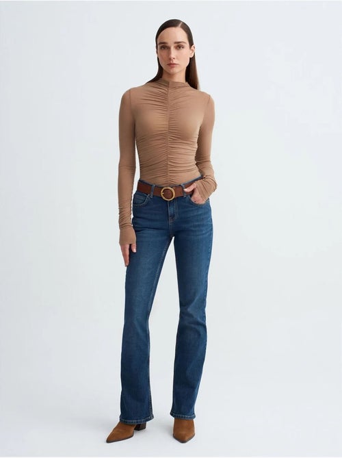 Jean droit taille basse dilvin - Kiabi