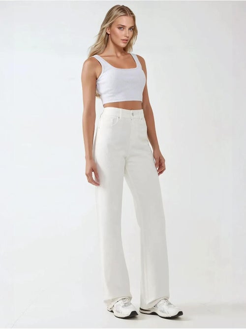 Jean droit taille haute hiccup - Kiabi Jean droit taille haute hiccup - Kiabi