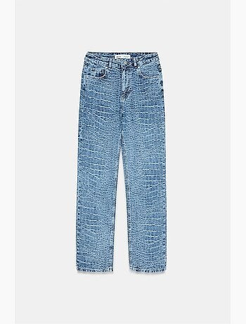 Jean droit taille haute texturé dilvin